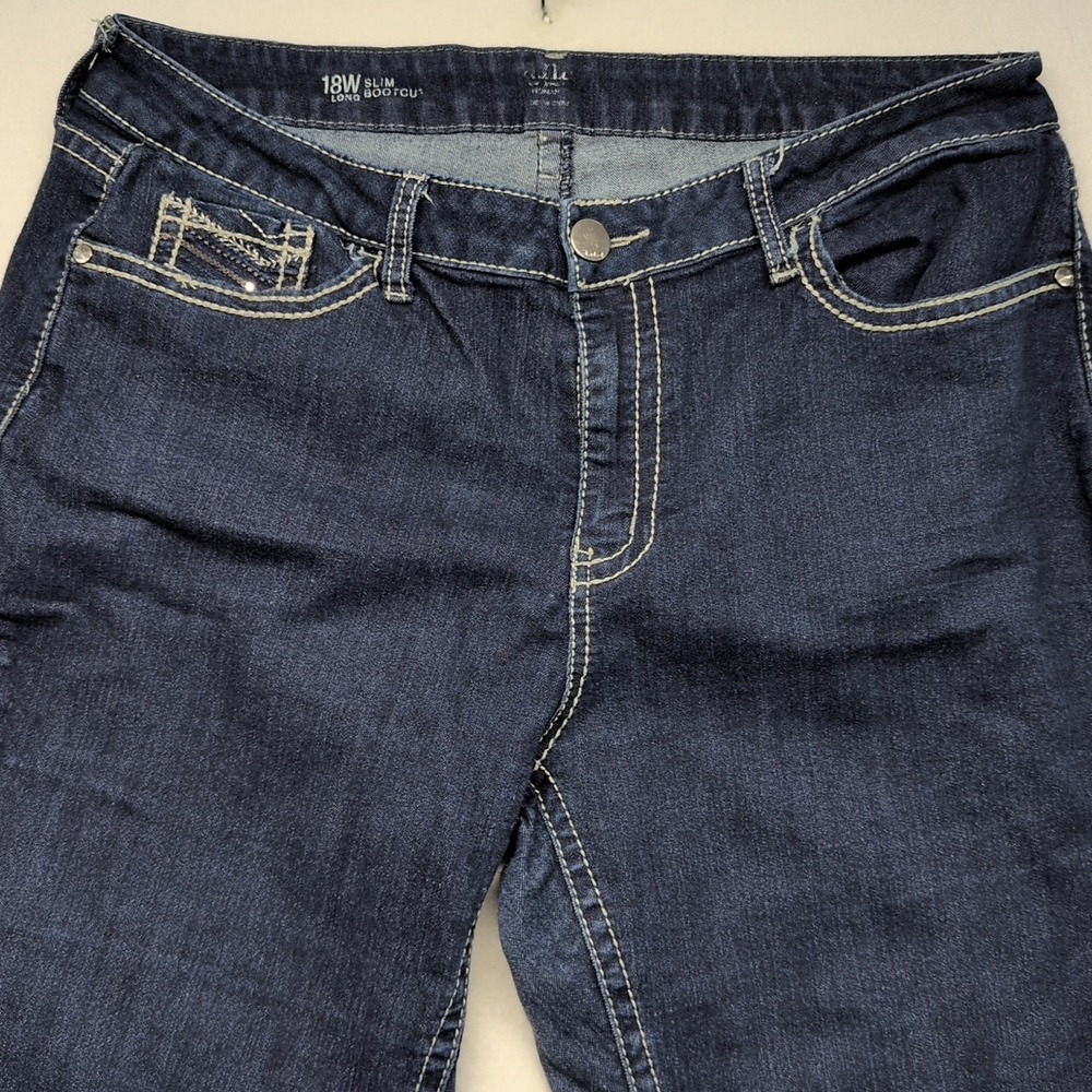 a.n.a. Jeans Womens Sz 18T Blue Mid Rise Slim Bootcut Med‎ Wash Denim